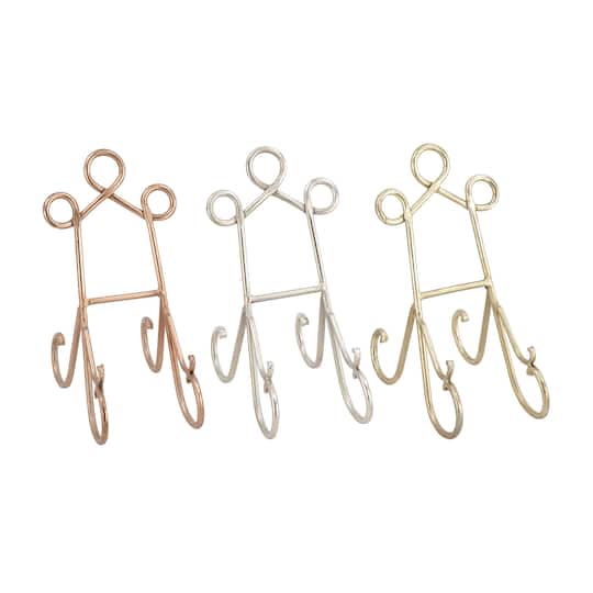 Set of 3" Multi Colored Metal Traditional Easel, 4" x 9"